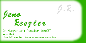 jeno reszler business card